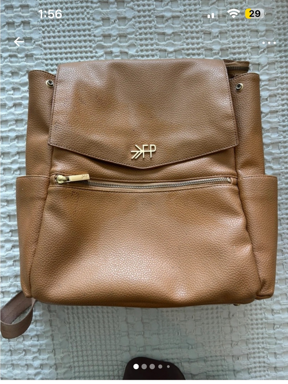 Freshly Picked Cognac Leather-Effect Backpack